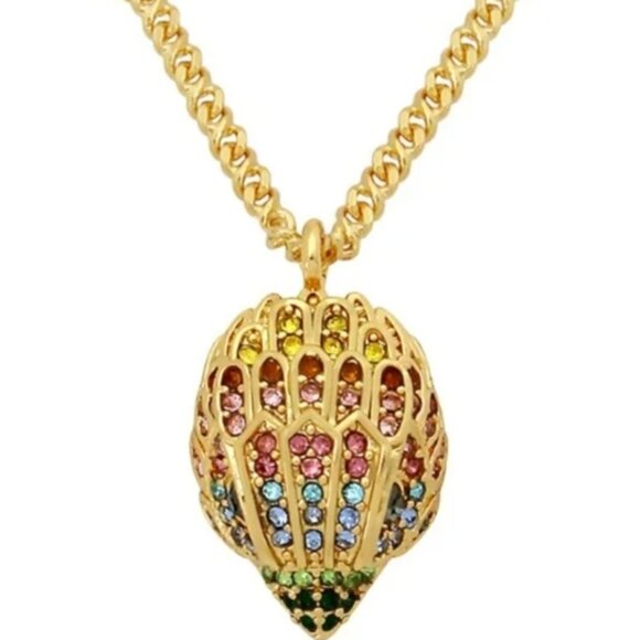 NWT KURT GEIGER LONDON MULTICOLOR CRYSTAL EAGLE PENDANT NECKLACE W BAG - Picture 1 of 6